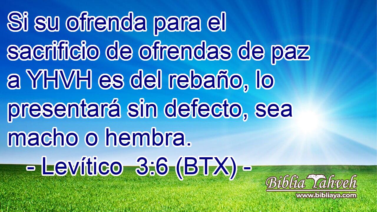 Si su ofrenda para el sacrificio de ofrendas de paz a YHVH es del rebaño, lo presentará sin defecto, sea macho o hembra.