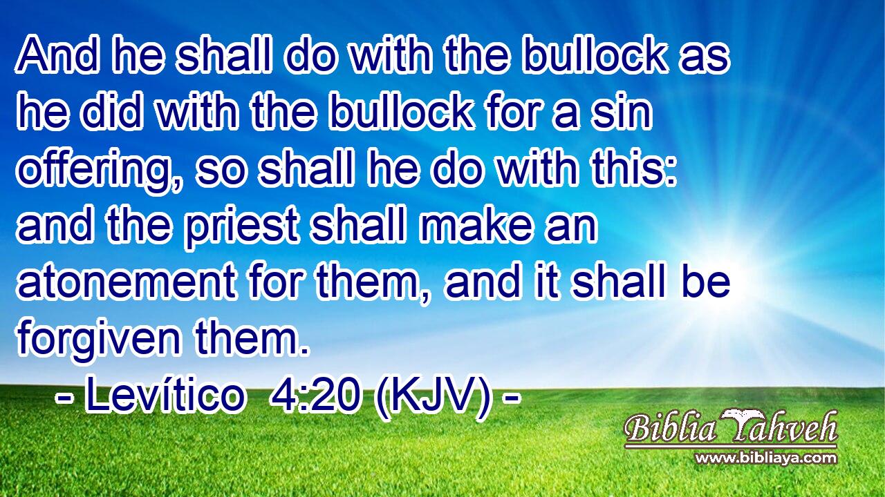 And he shall do with the bullock as he did with the bullock for a sin offering, so shall he do with this: and the priest shall make an atonement for them, and it shall be forgiven them.