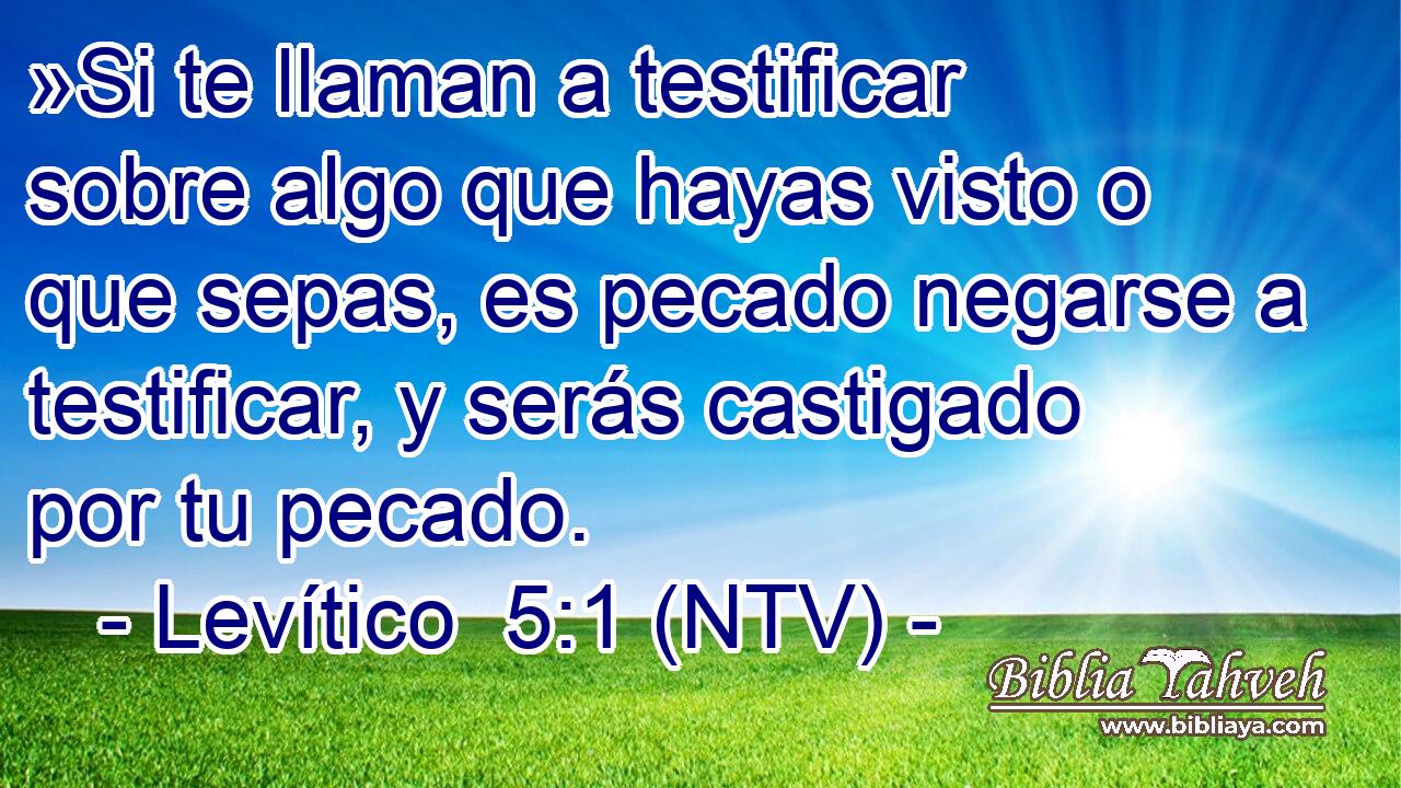 »Si te llaman a testificar sobre algo que hayas visto o que sepas, es pecado negarse a testificar, y serás castigado por tu pecado.