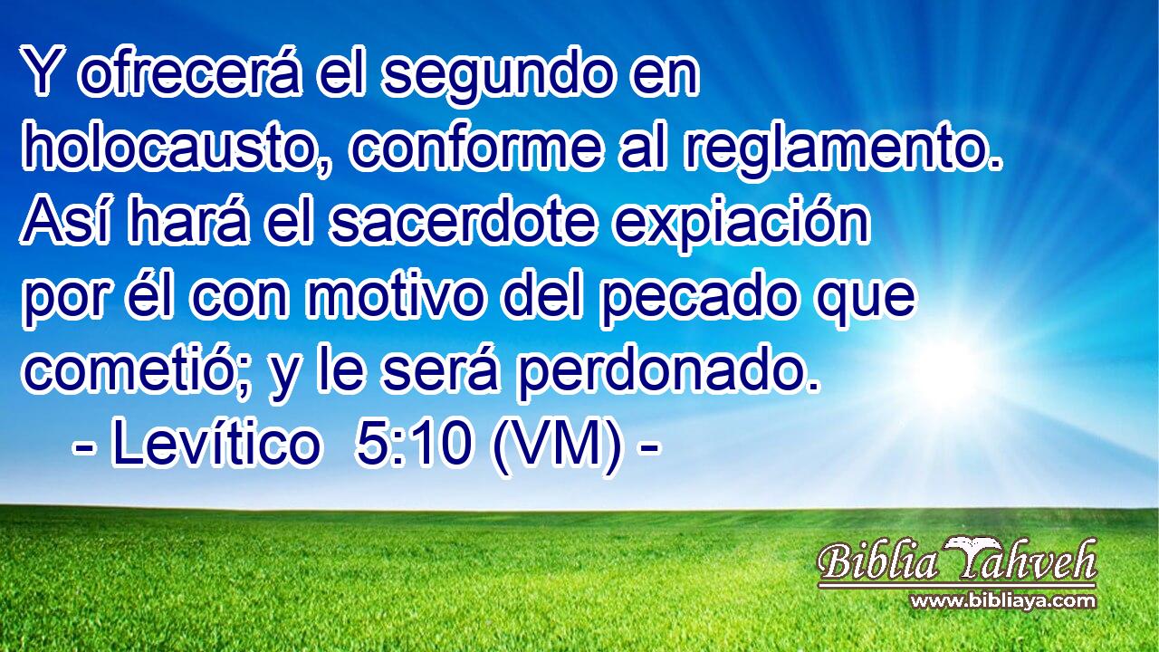 Y ofrecerá el segundo en holocausto, conforme al reglamento. Así hará el sacerdote expiación por él con motivo del pecado que cometió; y le será perdonado. 