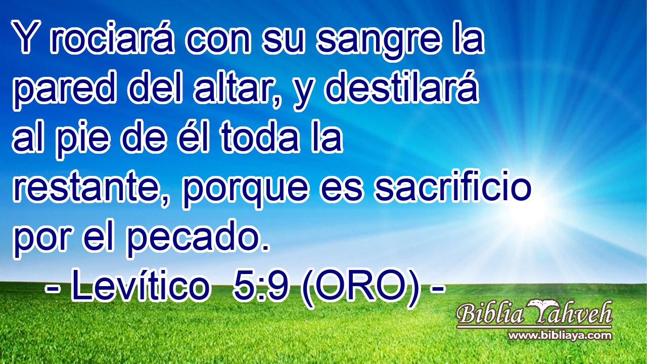  Y rociará con su sangre la pared del altar, y destilará al pie de él toda la restante, porque es sacrificio por el pecado. 