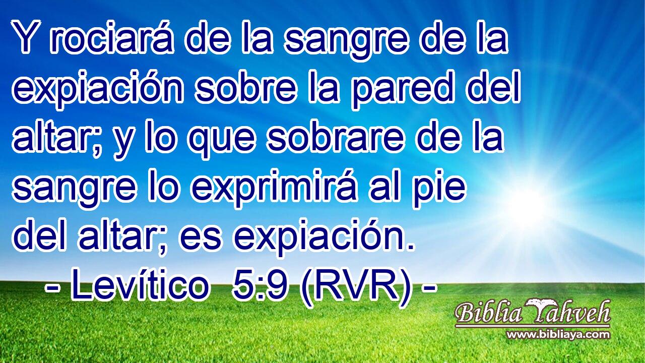 Y rociará de la sangre de la expiación sobre la pared del altar; y lo que sobrare de la sangre lo exprimirá al pie del altar; es expiación.