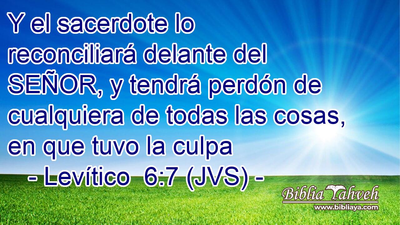 Y el sacerdote lo reconciliará delante del SEÑOR, y tendrá perdón de cualquiera de todas las cosas, en que tuvo la culpa