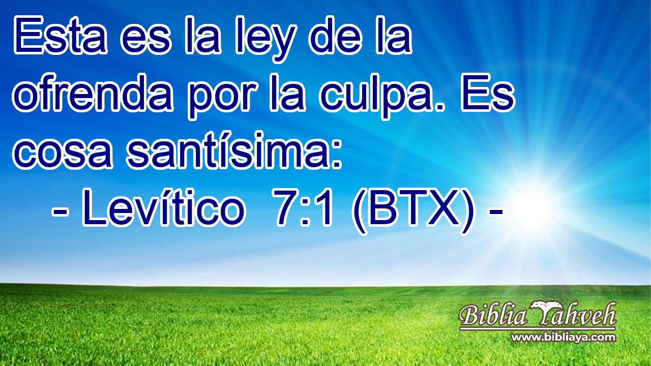 Esta es la ley de la ofrenda por la culpa. Es cosa santísima: