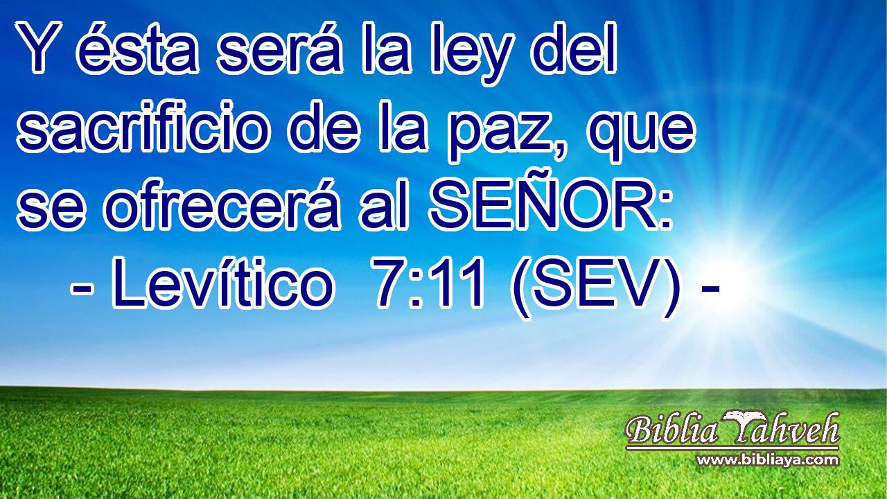Y ésta será la ley del sacrificio de la paz, que se ofrecerá al SEÑOR: