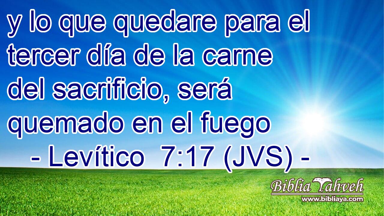 y lo que quedare para el tercer día de la carne del sacrificio, será quemado en el fuego