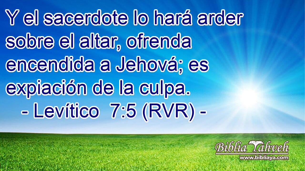 Y el sacerdote lo hará arder sobre el altar, ofrenda encendida a Jehová; es expiación de la culpa.