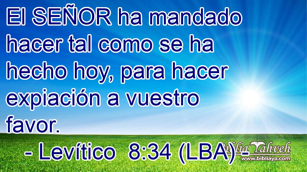 El SEÑOR ha mandado hacer tal como se ha hecho hoy, para hacer expiación a vuestro favor.