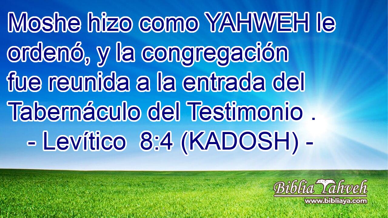 Moshe hizo como YAHWEH le ordenó, y la congregación fue reunida a la entrada del Tabernáculo del Testimonio . 
