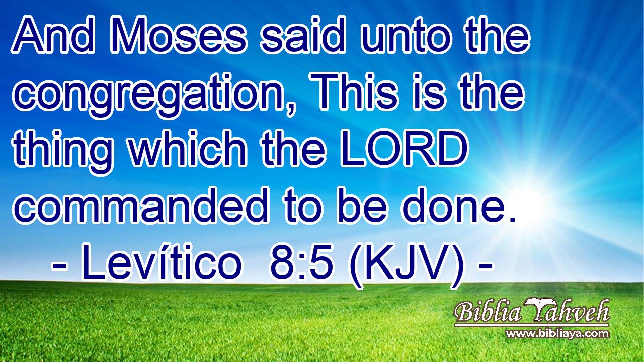 And Moses said unto the congregation, This is the thing which the LORD commanded to be done.