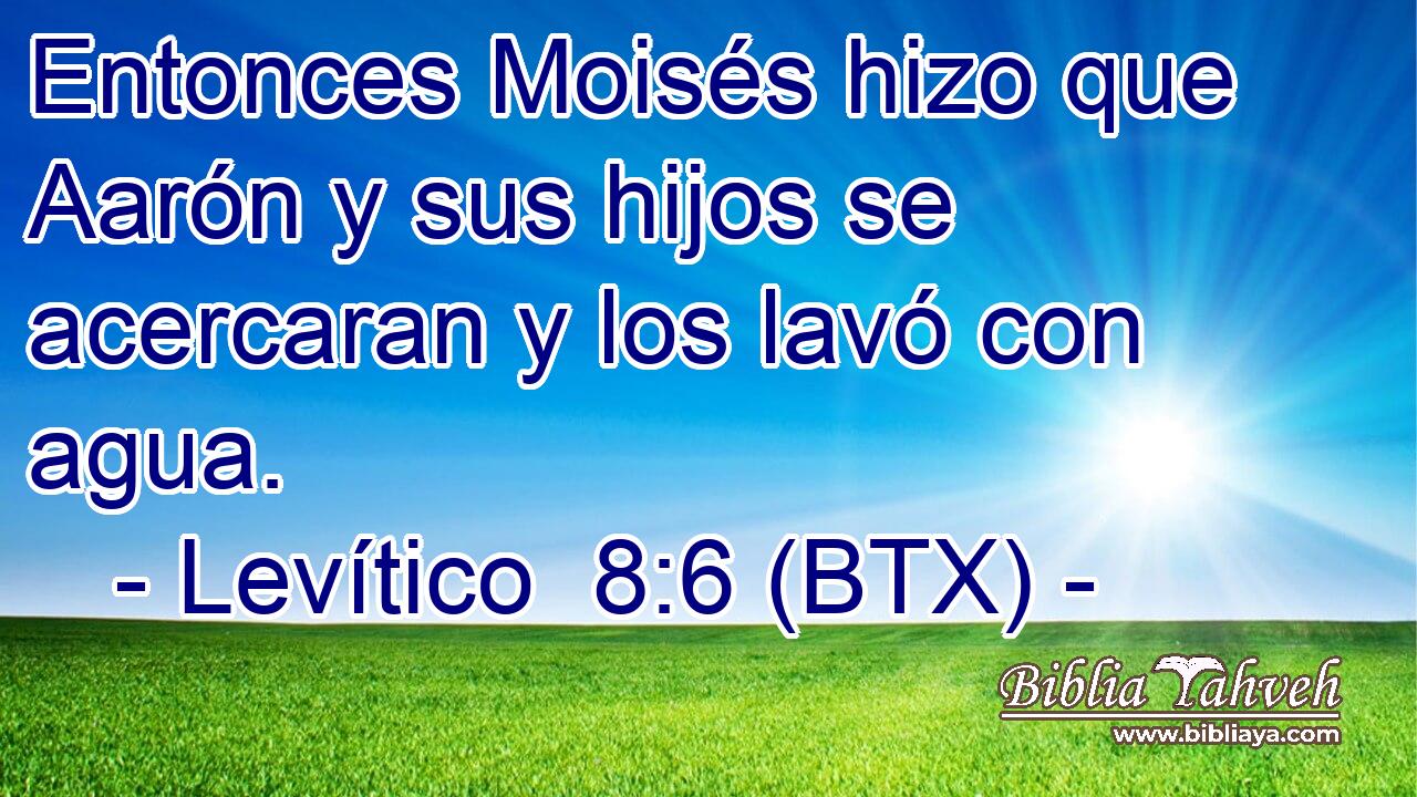 Entonces Moisés hizo que Aarón y sus hijos se acercaran y los lavó con agua.