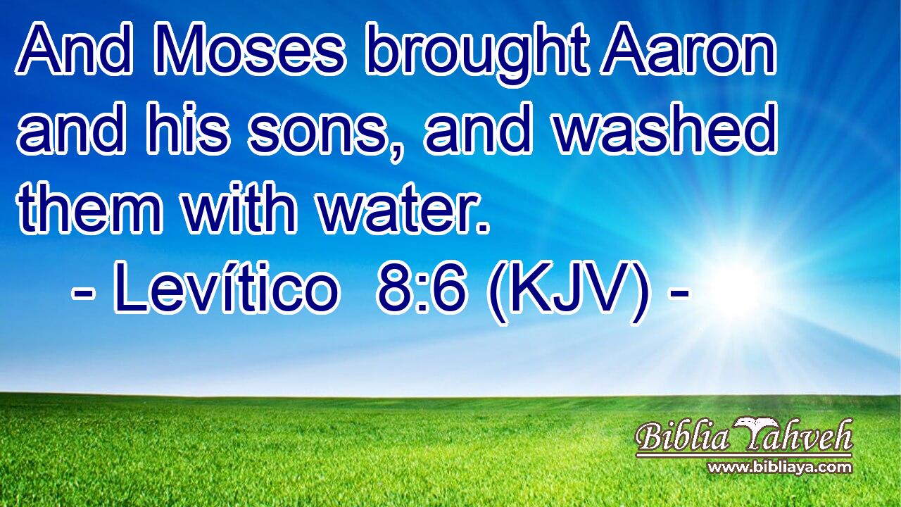 And Moses brought Aaron and his sons, and washed them with water.