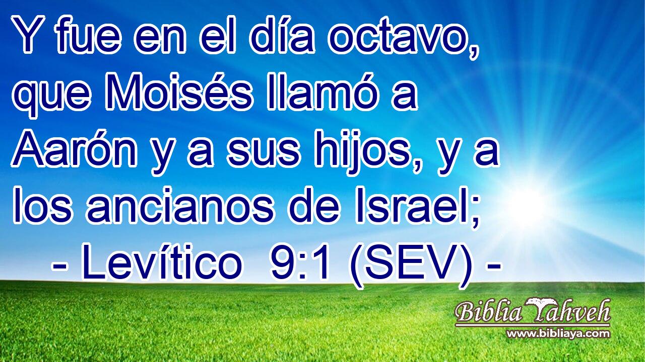 Y fue en el día octavo, que Moisés llamó a Aarón y a sus hijos, y a los ancianos de Israel;
