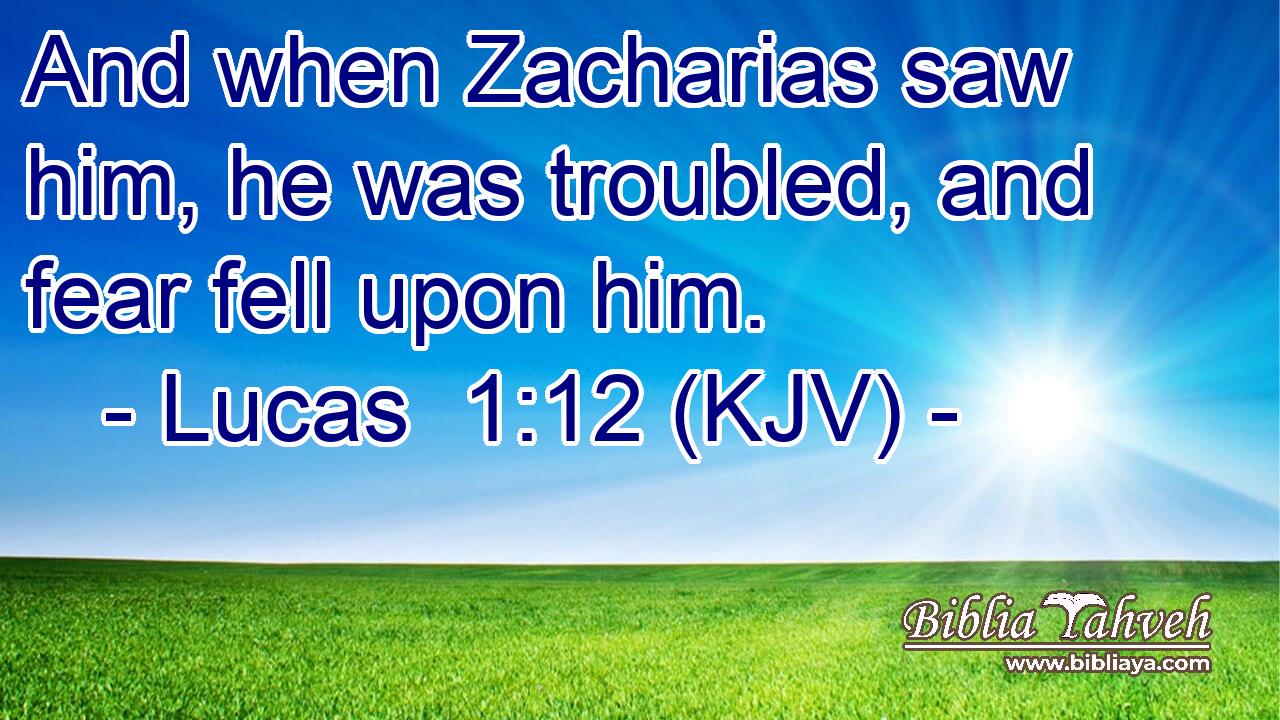 And when Zacharias saw him, he was troubled, and fear fell upon him.