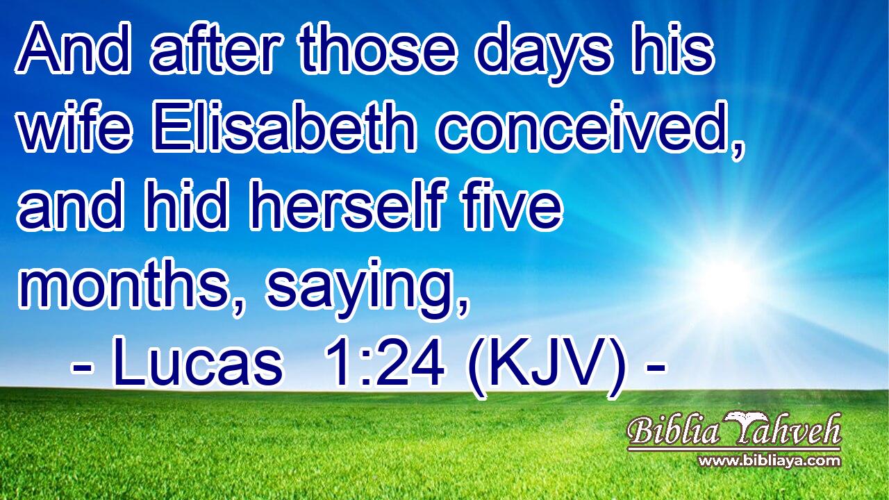 And after those days his wife Elisabeth conceived, and hid herself five months, saying,