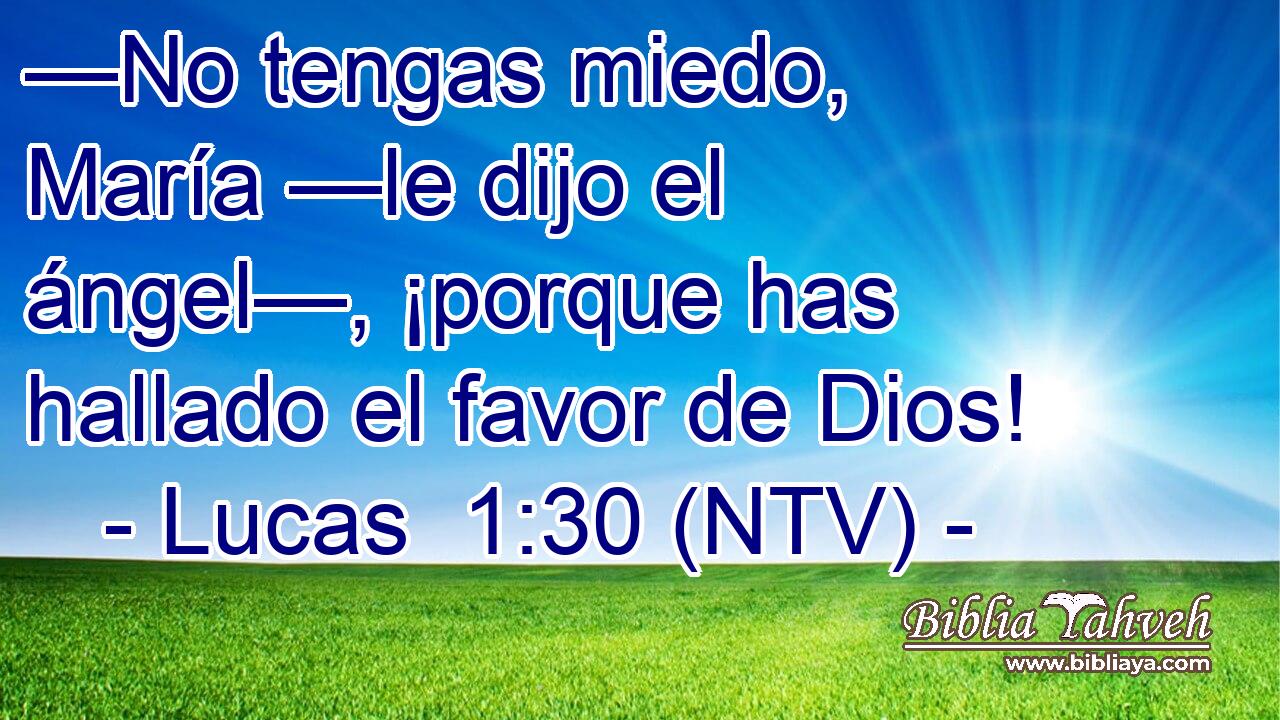 —No tengas miedo, María —le dijo el ángel—, ¡porque has hallado el favor de Dios!