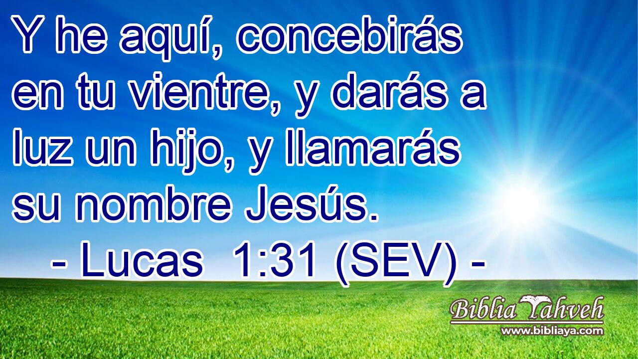 Y he aquí, concebirás en tu vientre, y darás a luz un hijo, y llamarás su nombre Jesús.