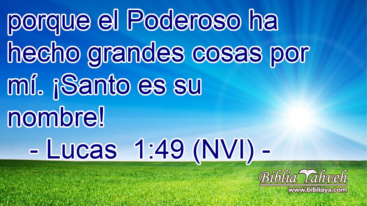  porque el Poderoso ha hecho grandes cosas por mí. ¡Santo es su nombre! 