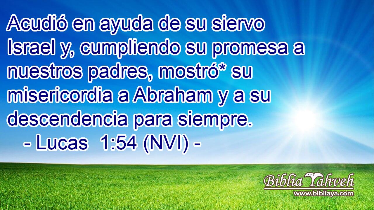 Acudió en ayuda de su siervo Israel y, cumpliendo su promesa a nuestros padres, mostró* su misericordia a Abraham y a su descendencia para siempre. 