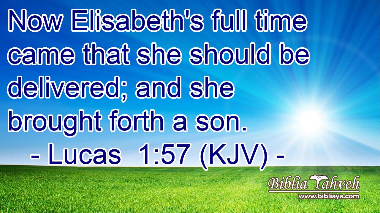 Now Elisabeth's full time came that she should be delivered; and she brought forth a son.