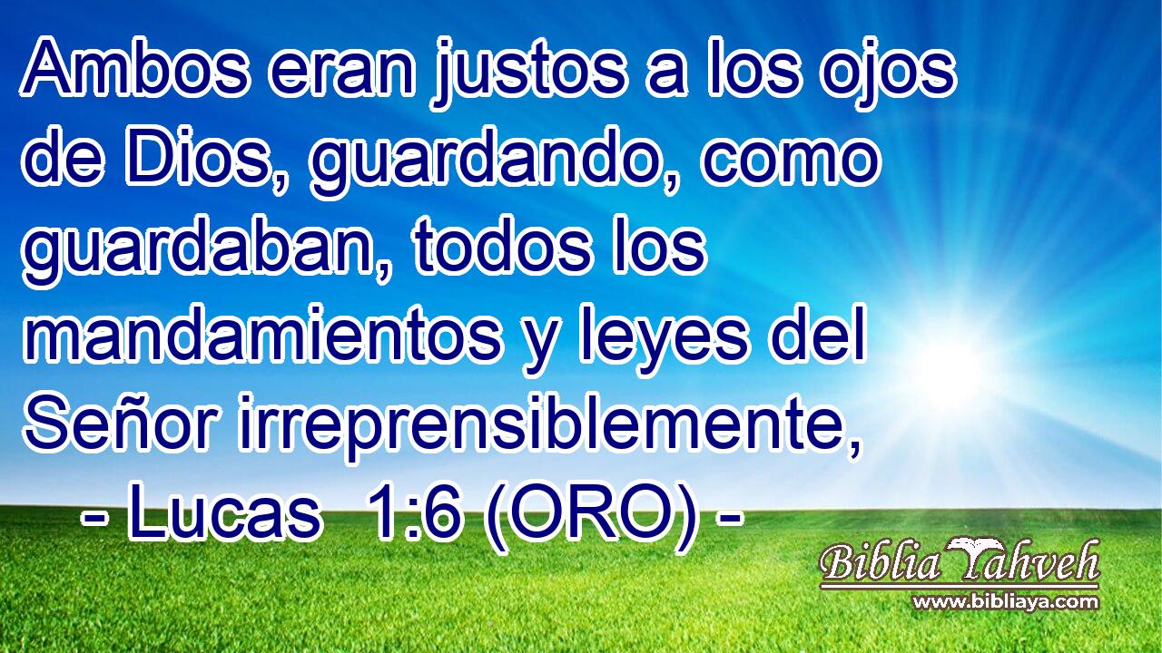  Ambos eran justos a los ojos de Dios, guardando, como guardaban, todos los mandamientos y leyes del Señor irreprensiblemente, 