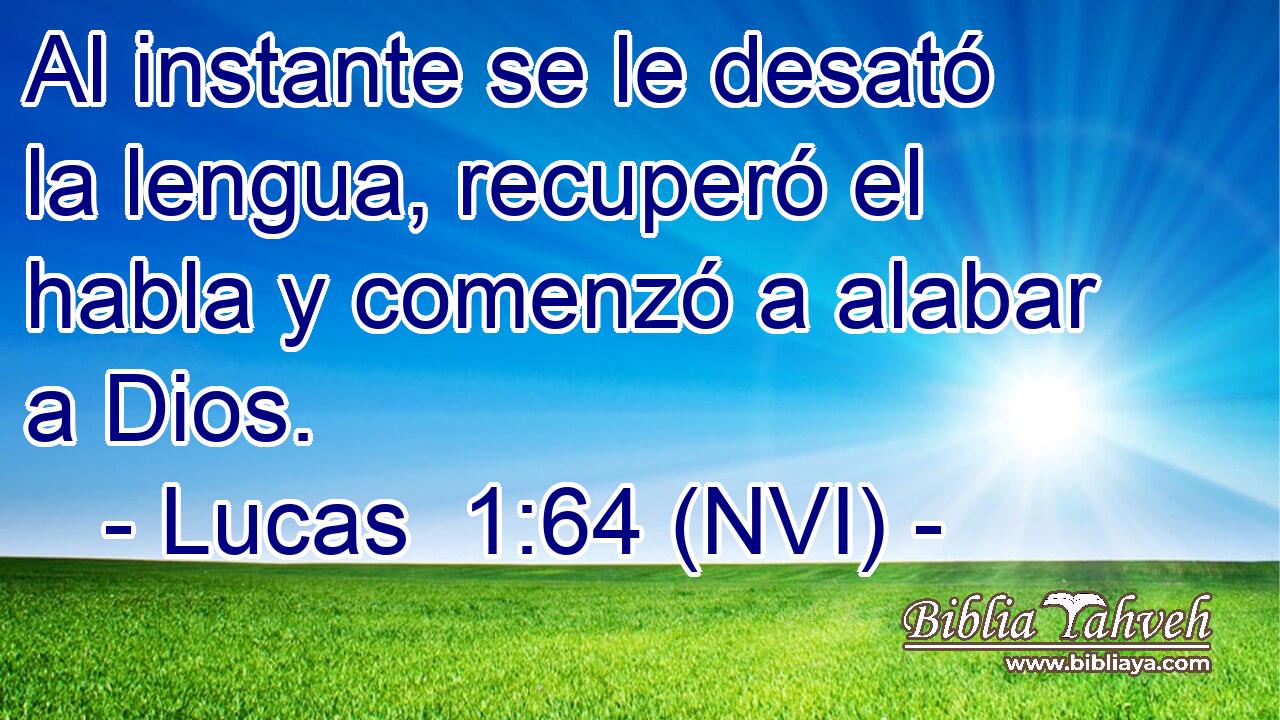  Al instante se le desató la lengua, recuperó el habla y comenzó a alabar a Dios. 