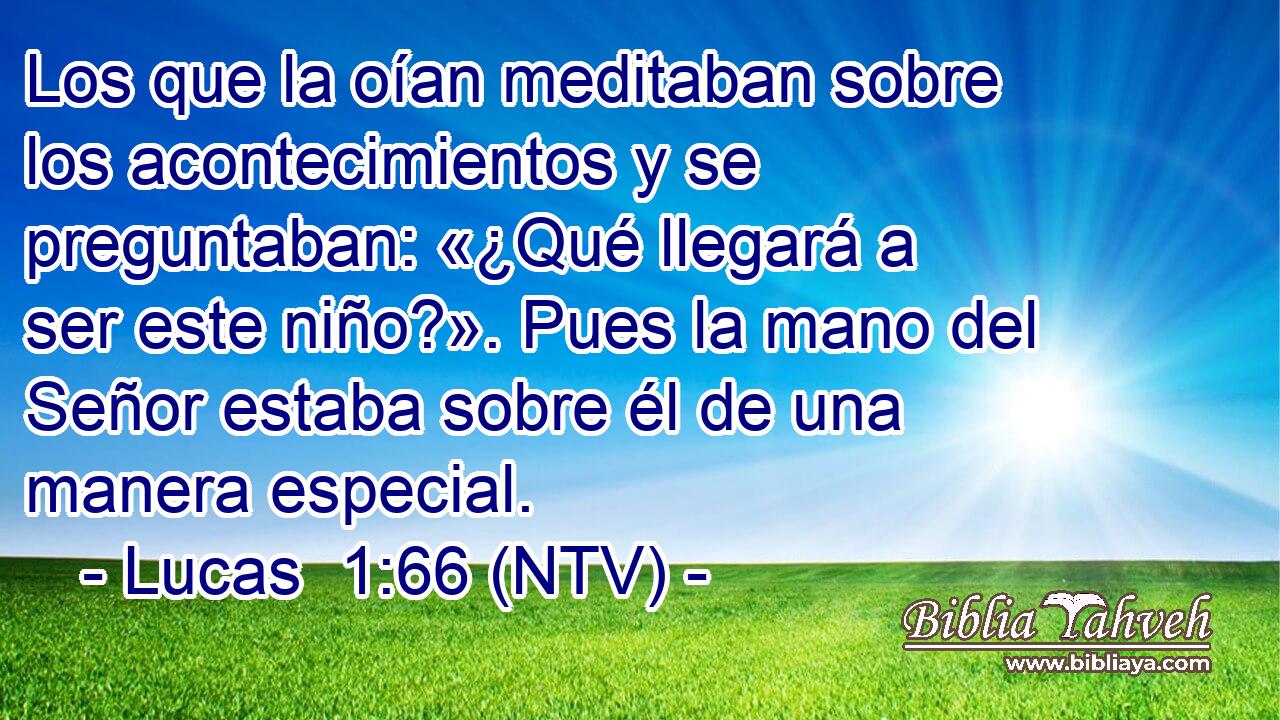 Los que la oían meditaban sobre los acontecimientos y se preguntaban: «¿Qué llegará a ser este niño?». Pues la mano del Señor estaba sobre él de una manera especial.