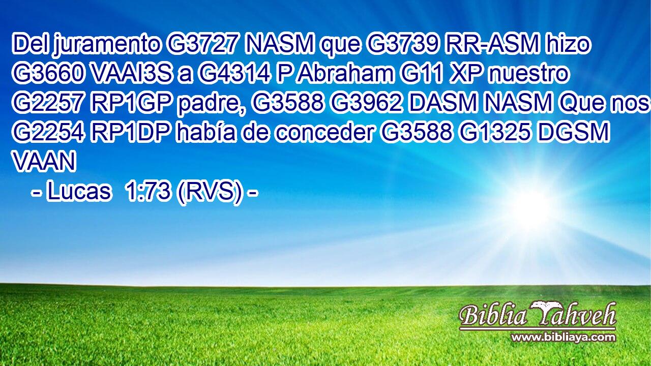 Del juramento G3727 NASM que G3739 RR-ASM hizo G3660 VAAI3S a G4314 P Abraham G11 XP nuestro G2257 RP1GP padre, G3588 G3962 DASM NASM Que nos G2254 RP1DP había de conceder G3588 G1325 DGSM VAAN 