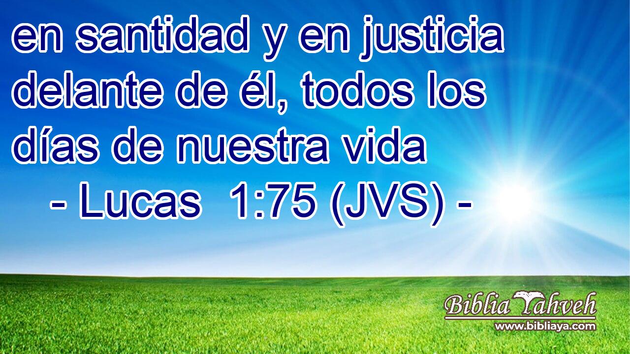 en santidad y en justicia delante de él, todos los días de nuestra vida