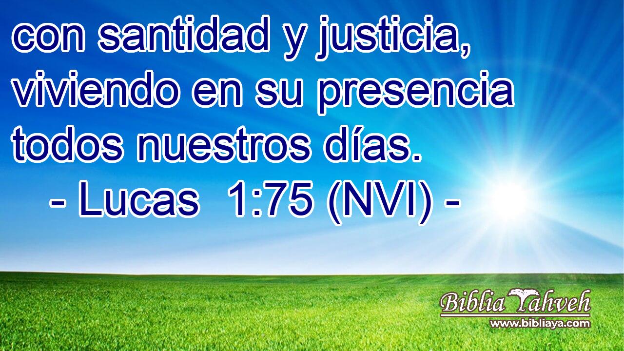  con santidad y justicia, viviendo en su presencia todos nuestros días. 
