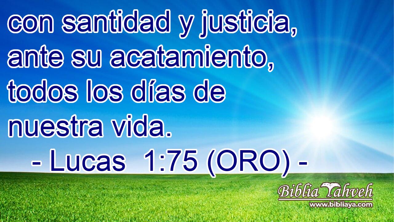  con santidad y justicia, ante su acatamiento, todos los días de nuestra vida. 