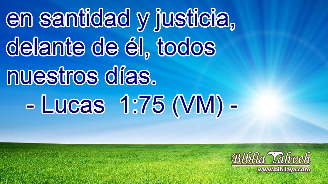  en santidad y justicia, delante de él, todos nuestros días. 