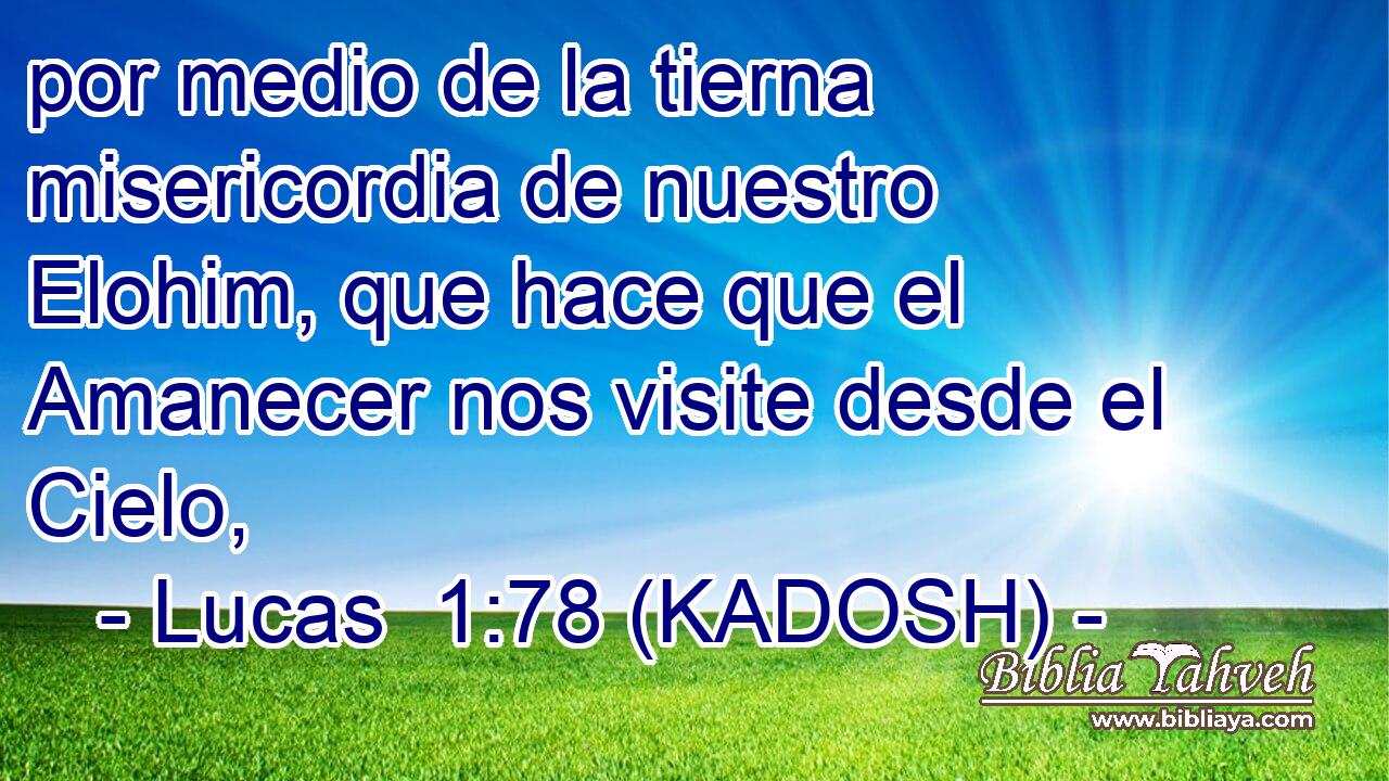  por medio de la tierna misericordia de nuestro Elohim, que hace que el Amanecer nos visite desde el Cielo, 