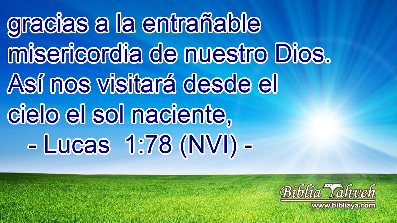  gracias a la entrañable misericordia de nuestro Dios. Así nos visitará desde el cielo el sol naciente, 