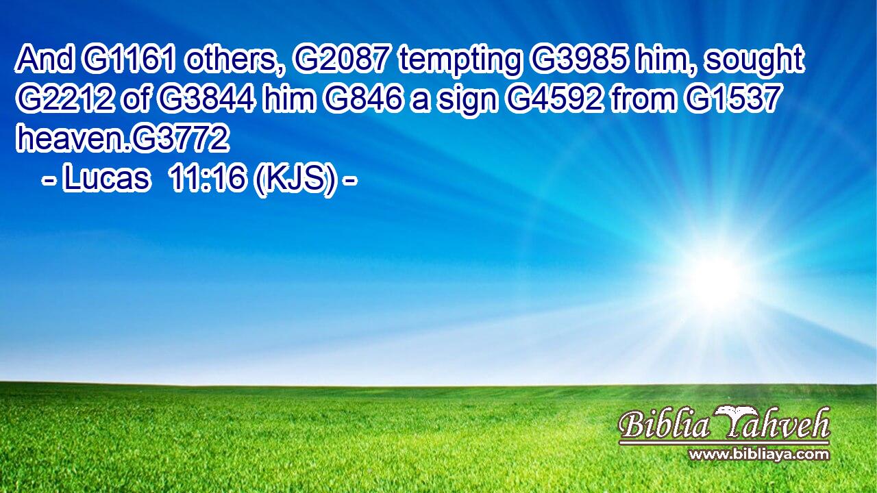 And G1161 others, G2087 tempting G3985 him, sought G2212 of G3844 him G846 a sign G4592 from G1537 heaven.G3772