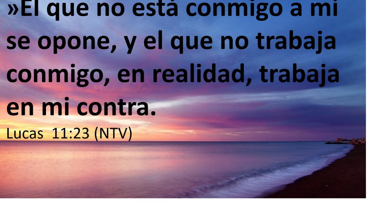 »El que no está conmigo a mí se opone, y el que no trabaja conmigo, en realidad, trabaja en mi contra.
