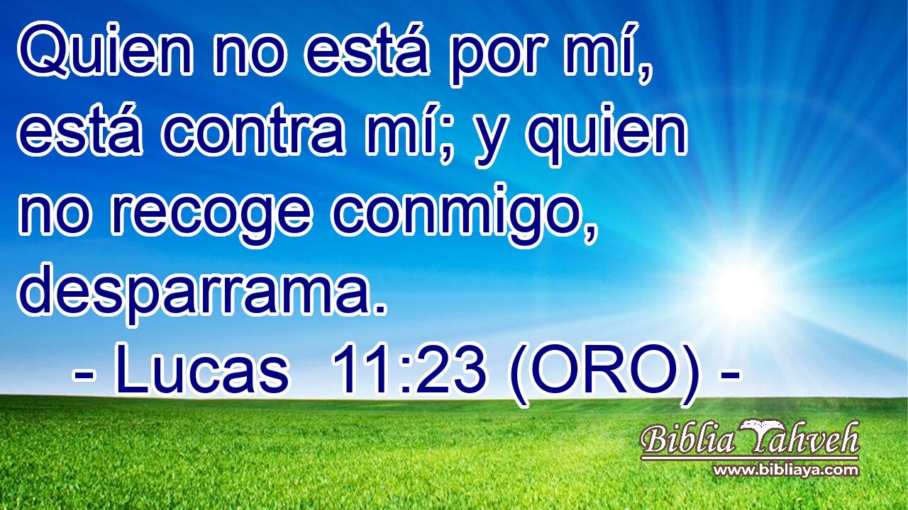  Quien no está por mí, está contra mí; y quien no recoge conmigo, desparrama. 