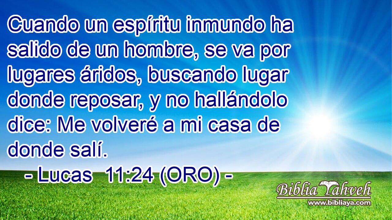  Cuando un espíritu inmundo ha salido de un hombre, se va por lugares áridos, buscando lugar donde reposar, y no hallándolo dice: Me volveré a mi casa de donde salí. 