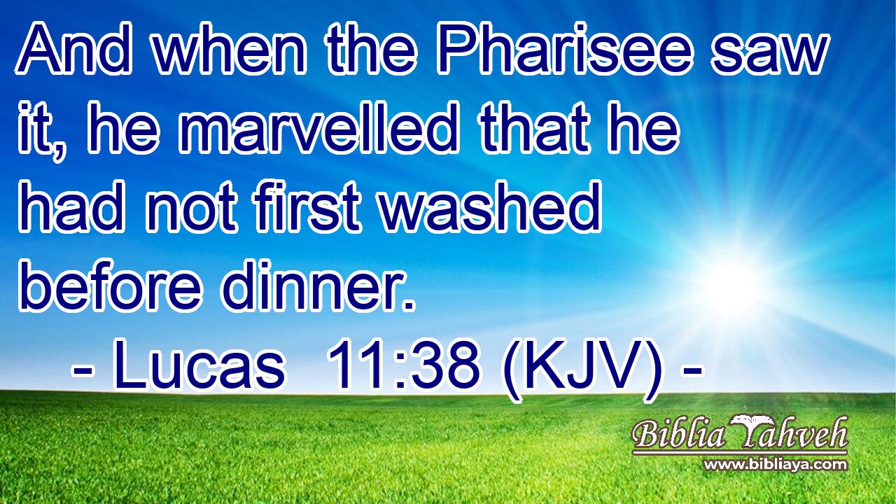 And when the Pharisee saw it, he marvelled that he had not first washed before dinner.