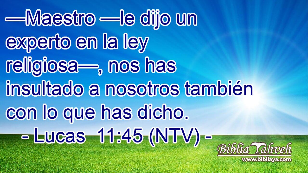 —Maestro —le dijo un experto en la ley religiosa—, nos has insultado a nosotros también con lo que has dicho.