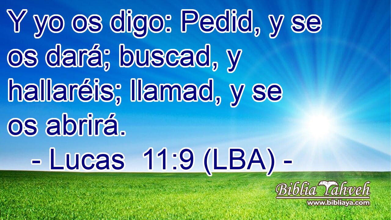 Y yo os digo: Pedid, y se os dará; buscad, y hallaréis; llamad, y se os abrirá.