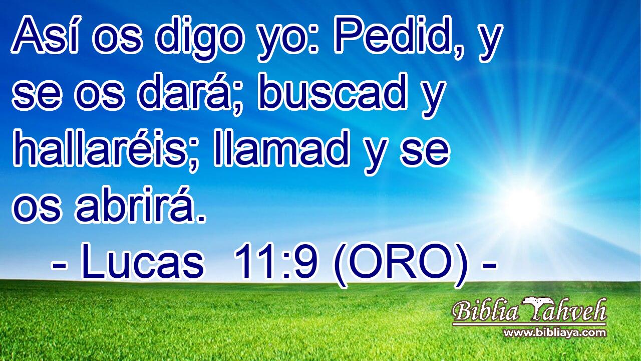  Así os digo yo: Pedid, y se os dará; buscad y hallaréis; llamad y se os abrirá. 