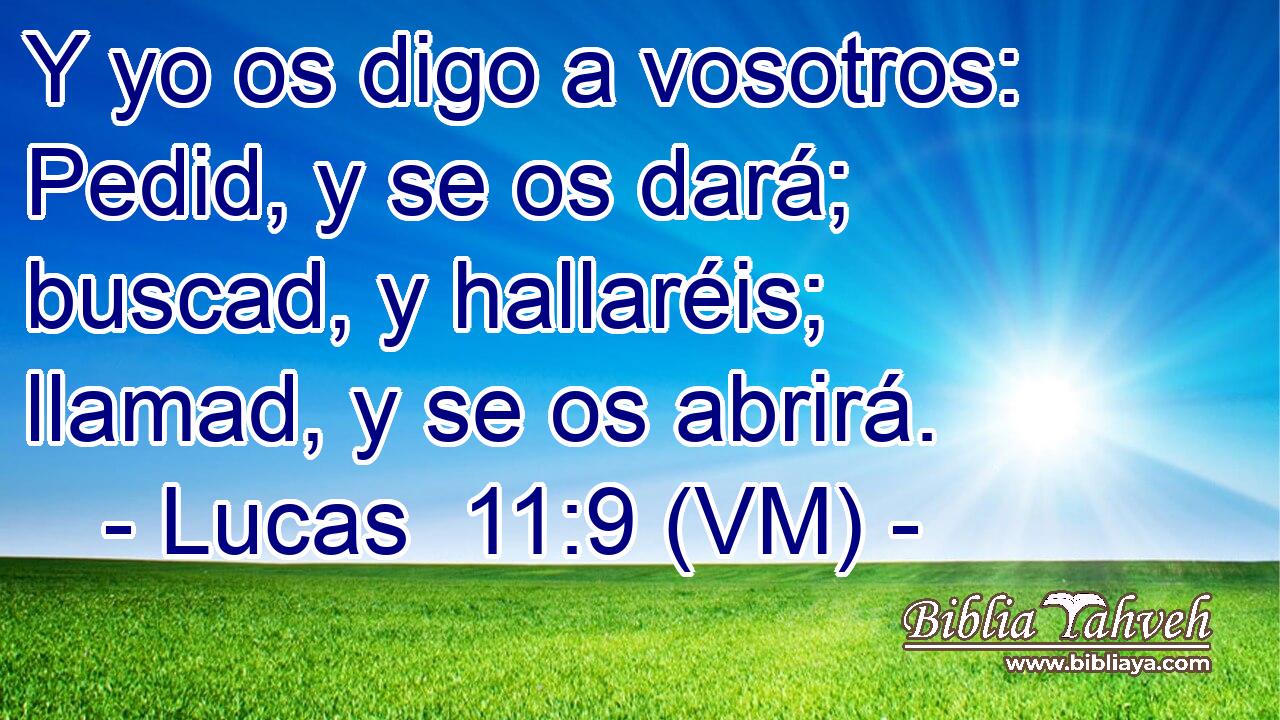  Y yo os digo a vosotros: Pedid, y se os dará; buscad, y hallaréis; llamad, y se os abrirá. 