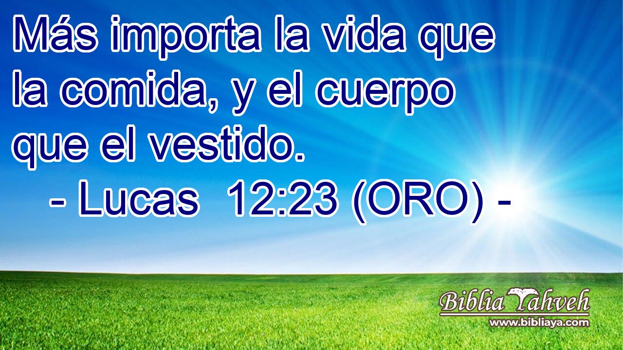  Más importa la vida que la comida, y el cuerpo que el vestido. 