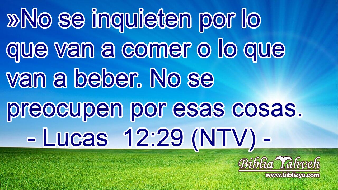 »No se inquieten por lo que van a comer o lo que van a beber. No se preocupen por esas cosas.
