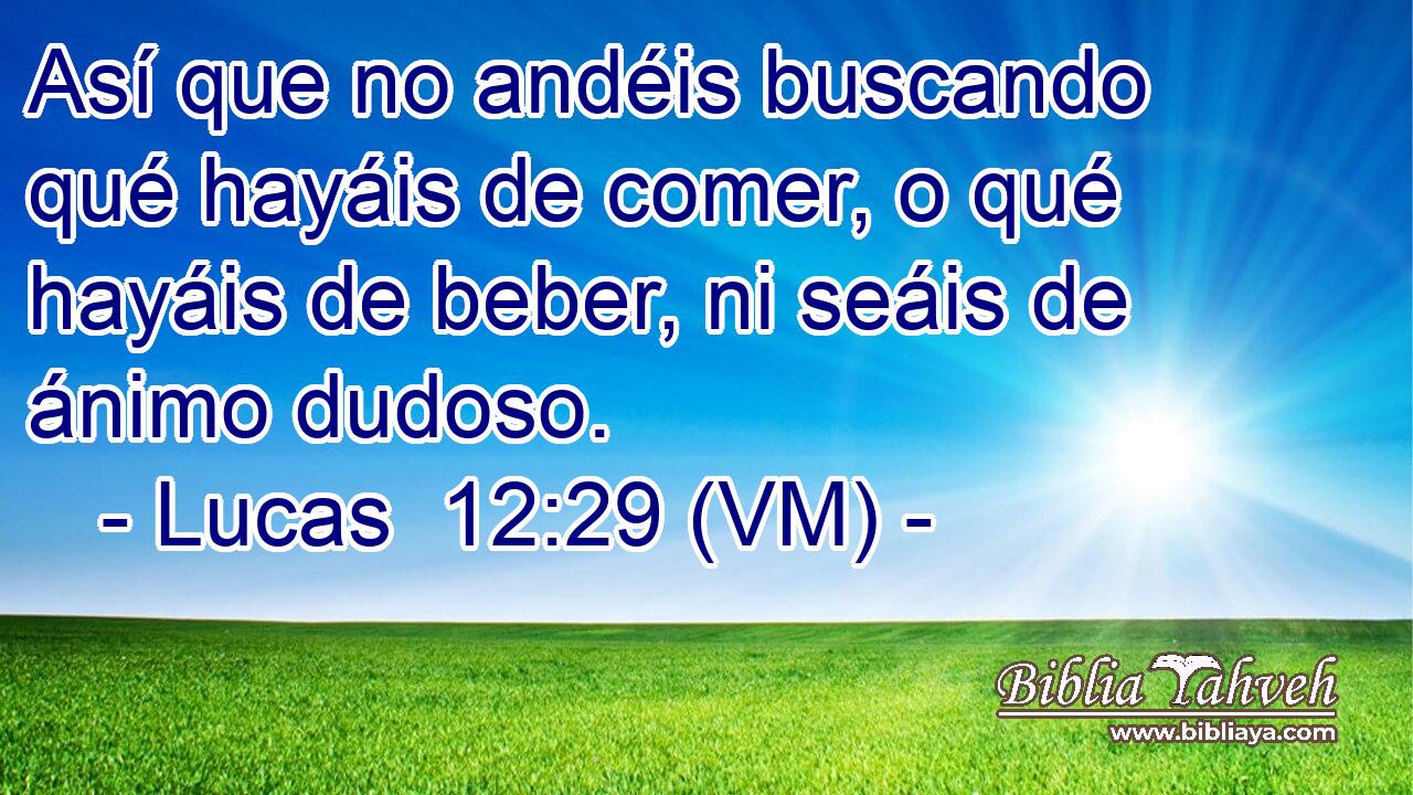  Así que no andéis buscando qué hayáis de comer, o qué hayáis de beber, ni seáis de ánimo dudoso. 