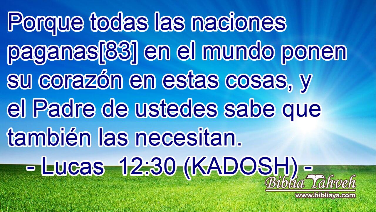  Porque todas las naciones paganas[83] en el mundo ponen su corazón en estas cosas, y el Padre de ustedes sabe que también las necesitan. 