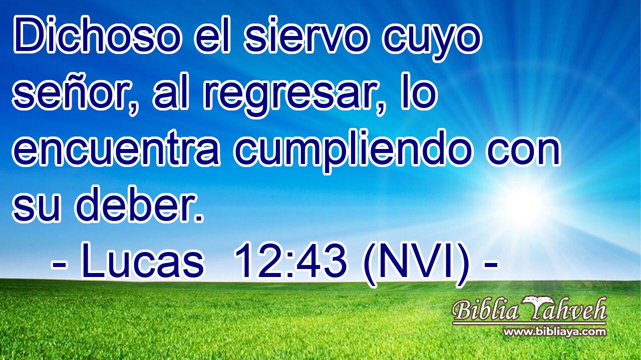  Dichoso el siervo cuyo señor, al regresar, lo encuentra cumpliendo con su deber. 