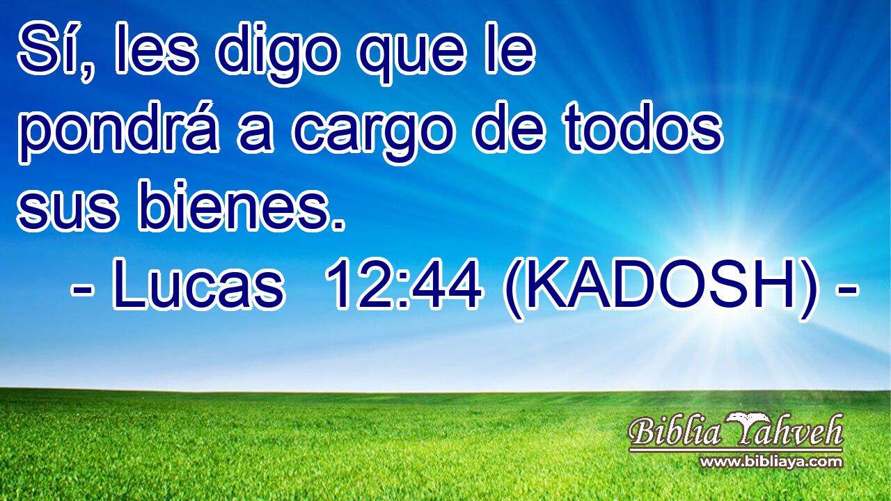  Sí, les digo que le pondrá a cargo de todos sus bienes. 