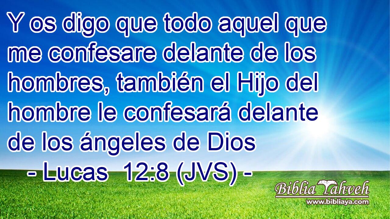 Y os digo que todo aquel que me confesare delante de los hombres, también el Hijo del hombre le confesará delante de los ángeles de Dios
